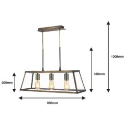 Bellevue 3 Light Industrial Pendant - Brass -Cheap Deco Casa Store 13157973 1145009385339120