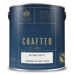 CRAFTED™ By Crown Flat Matt Interior Wall, Ceiling And Wood Paint Cotton Cloth® - 2.5L -Cheap Deco Casa Store 13167152 5744881122404383