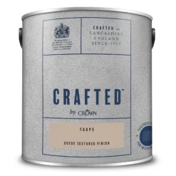 CRAFTED™ By Crown Suede Textured Matt Emulsion Interior Wall Paint Taupe - 2.5L 7 CRAFTED™ By Crown Suede Textured Matt Emulsion Interior Wall Paint Taupe - 2.5L -Cheap Deco Casa Store 13167155 1194881162861915