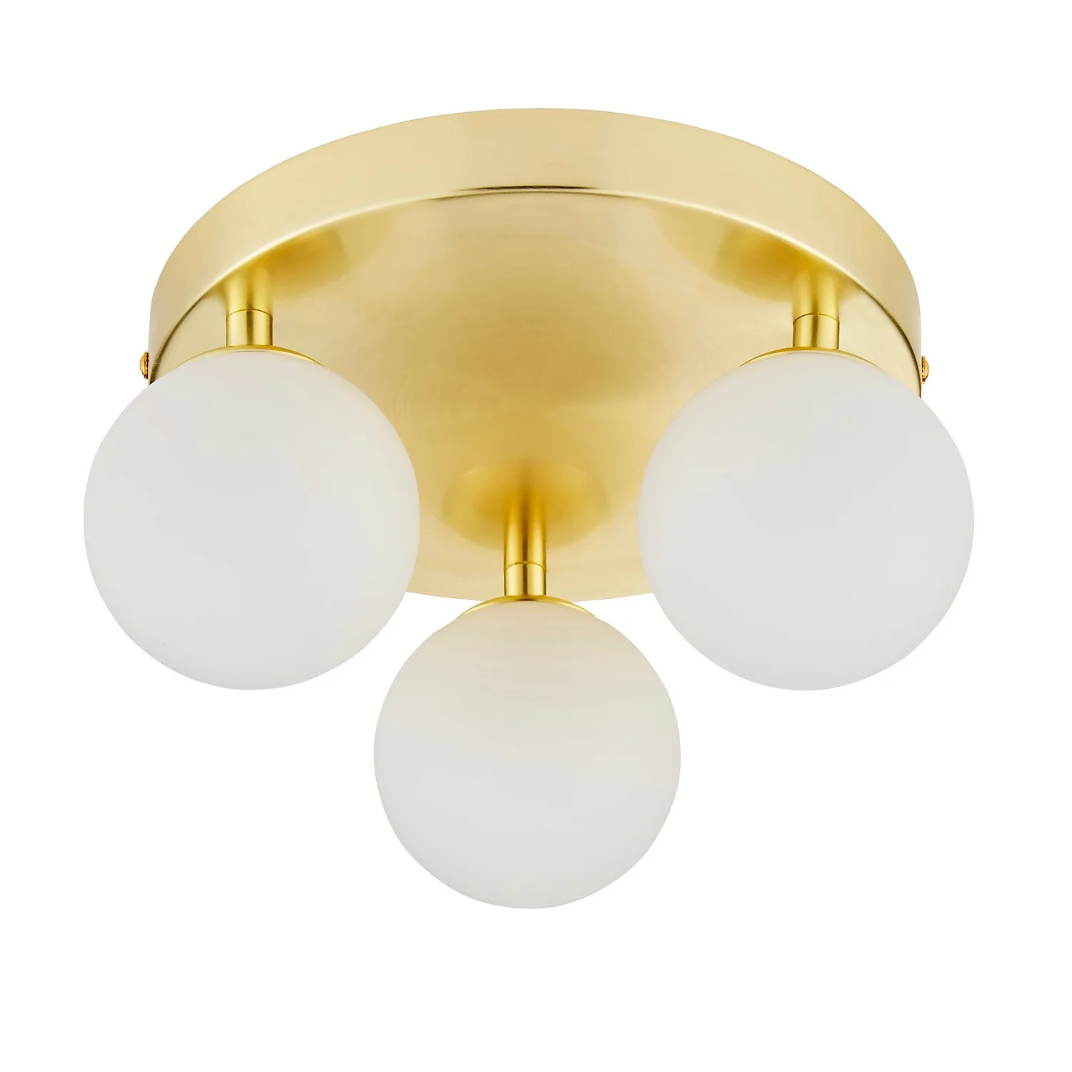 Orb 3 Light Flush Pendant - Brass & Opal 3 Orb 3 Light Flush Pendant - Brass & Opal - Image 3
