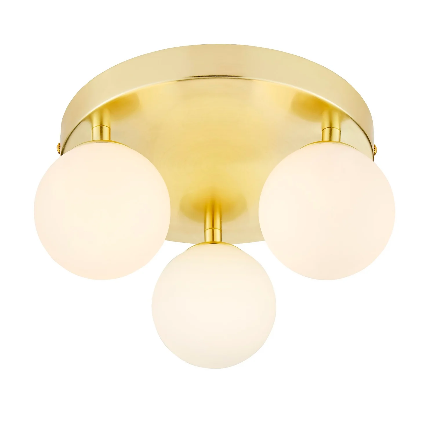 Orb 3 Light Flush Pendant - Brass & Opal 2 Orb 3 Light Flush Pendant - Brass & Opal - Image 2