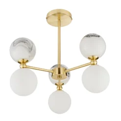 House Beautiful Delta 3 Light Marble Pendant - Brass & Opal 7 House Beautiful Delta 3 Light Marble Pendant - Brass & Opal -Cheap Deco Casa Store 13208336 1724927241719407