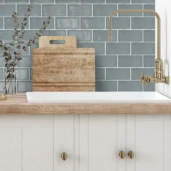 Country Living Artisan Stone Blue Ceramic Wall Tile 75 X 150mm - 0.5sqm Pack -Cheap Deco Casa Store 13220559 1284924679270700