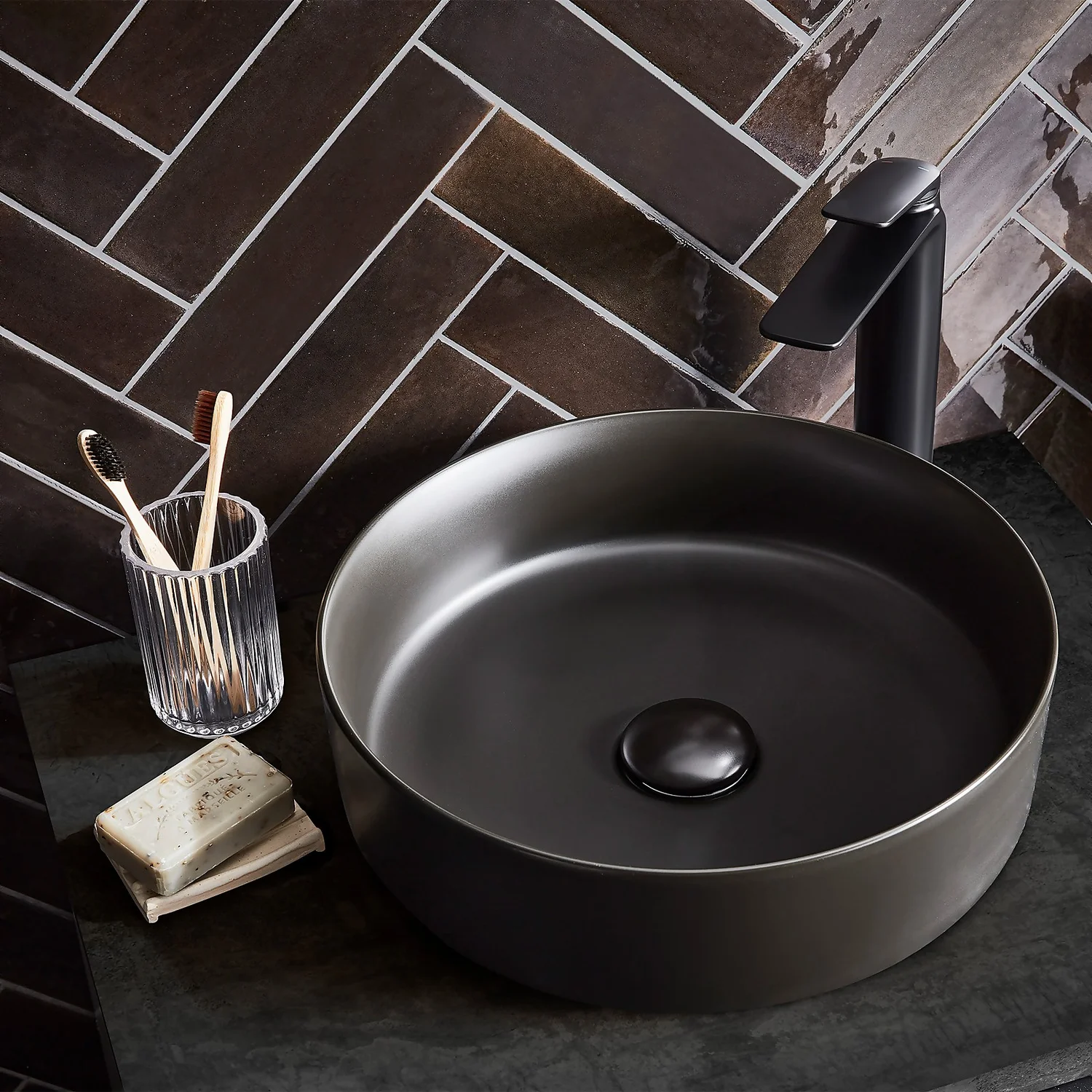 House Beautiful Aurelia Liquorice Ceramic Wall Tile 75 X 300mm - 0.5sqm Pack 1 House Beautiful Aurelia Liquorice Ceramic Wall Tile 75 X 300mm - 0.5sqm Pack