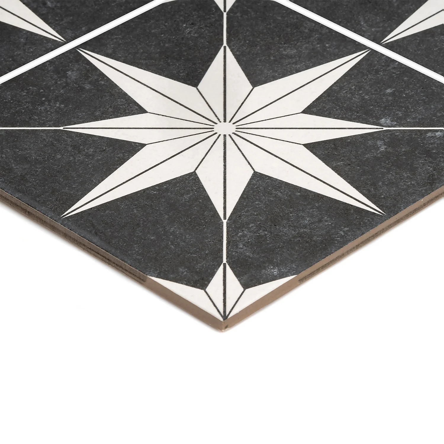 Country Living Starry Skies Black North Star Porcelain Floor & Wall Tile 1.42sqm Pack - 450x450mm 4 Country Living Starry Skies Black North Star Porcelain Floor & Wall Tile 1.42sqm Pack - 450x450mm - Image 4