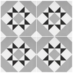 Fiore Diamond Black Porcelain Wall & Floor Tile 200 X 200mm - 0.52sqm Pack -Cheap Deco Casa Store 13220601 7764916348340978