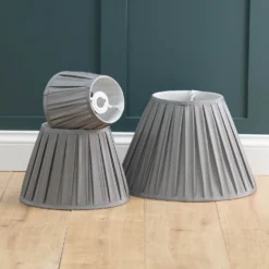 Raye Dove Pleated Taper Silk Shade - 40cm 15 Raye Dove Pleated Taper Silk Shade - 40cm -Cheap Deco Casa Store 13222466 1404946178088827