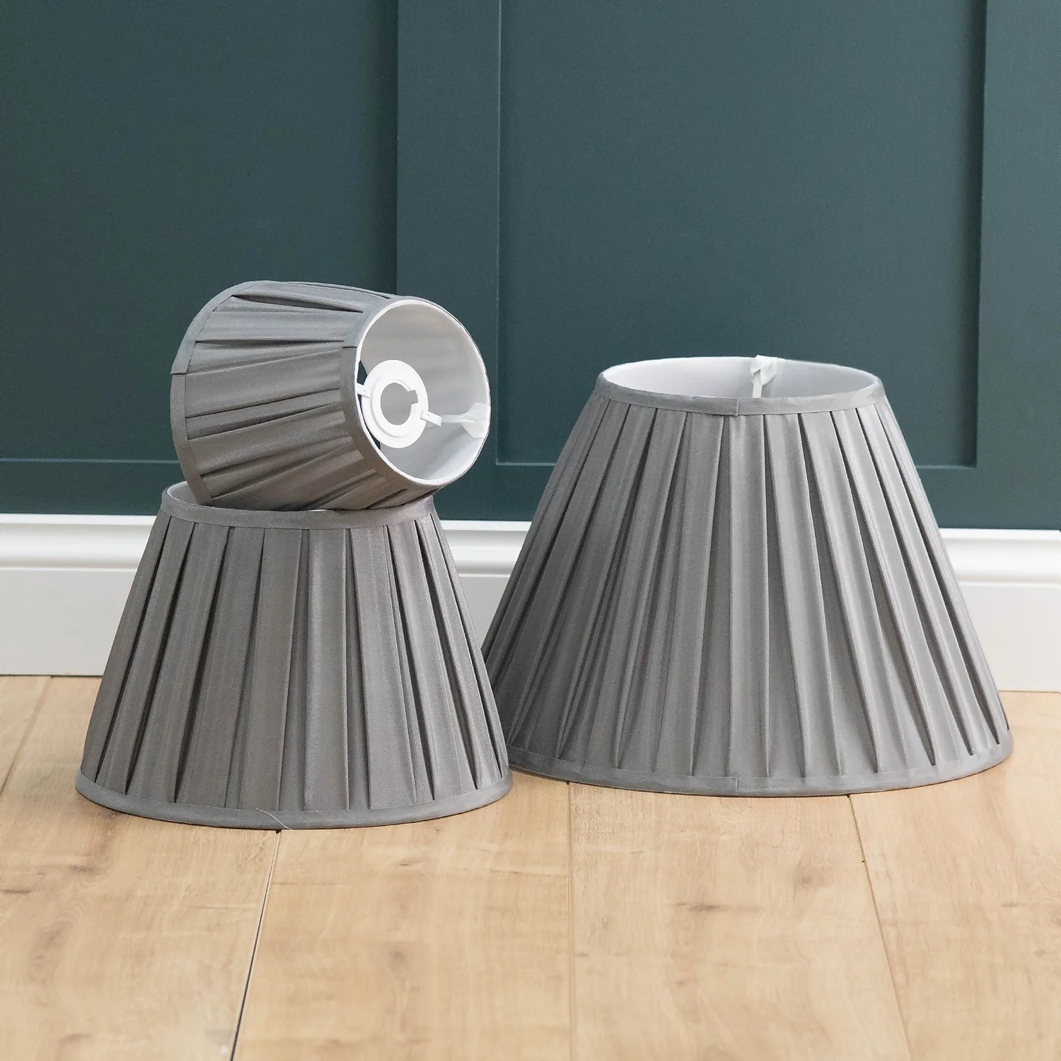 Raye Dove Pleated Taper Silk Shade - 40cm 8 Raye Dove Pleated Taper Silk Shade - 40cm - Image 8