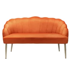 Sophia Scallop Occasional Sofa - Burnt Orange 9 Sophia Scallop Occasional Sofa - Burnt Orange -Cheap Deco Casa Store 13222766 1964920057576972
