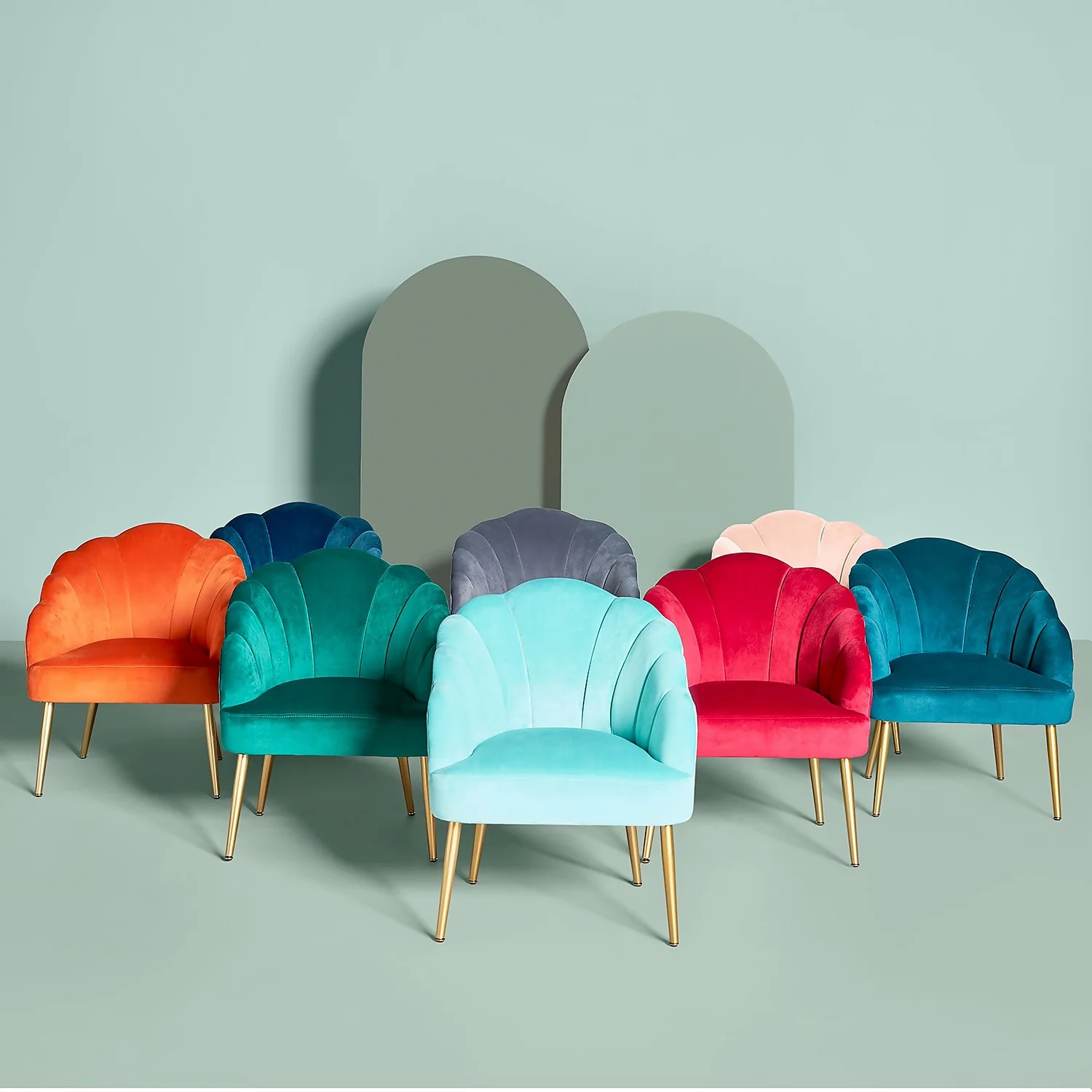 Sophia Scallop Occasional Chair - Burnt Orange 2 Sophia Scallop Occasional Chair - Burnt Orange - Image 2