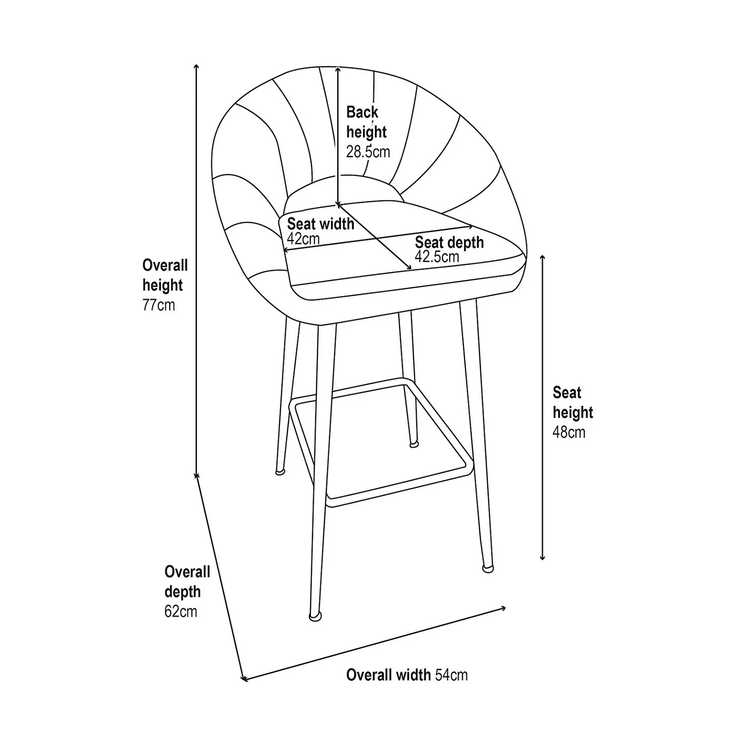 Margot Bar Stool - Black 8 Margot Bar Stool - Black - Image 8