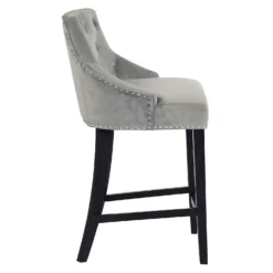 Annabelle Velvet Bar Stool - Grey 10 Annabelle Velvet Bar Stool - Grey -Cheap Deco Casa Store 13223761 6864927306593222