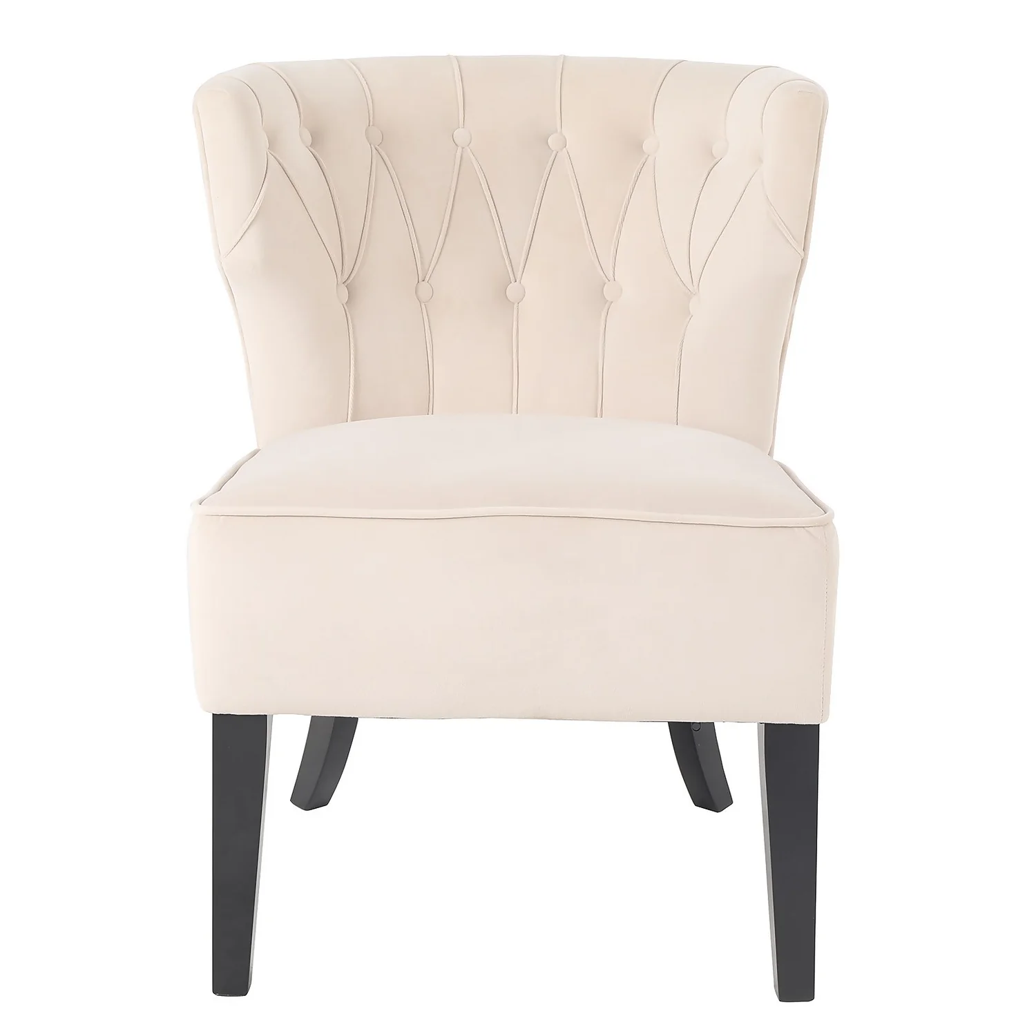 Sadie Velvet Accent Chair - Ivory 3 Sadie Velvet Accent Chair - Ivory - Image 3
