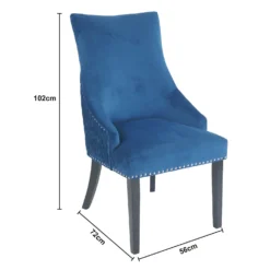 Annabelle Pleated Back Velvet Dining Chairs - Set Of 2 - Navy 15 Annabelle Pleated Back Velvet Dining Chairs - Set Of 2 - Navy -Cheap Deco Casa Store 13223766 6994926477174525