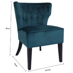 Sadie Velvet Accent Chair - Aegean Blue -Cheap Deco Casa Store 13223769 1444958840774388