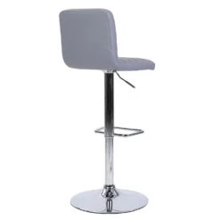 Chet Height Adjustable Faux Leather Bar Stool - Grey -Cheap Deco Casa Store 13223770 2014927306587285