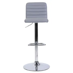 Chet Height Adjustable Faux Leather Bar Stool - Grey -Cheap Deco Casa Store 13223770 6764927306512213
