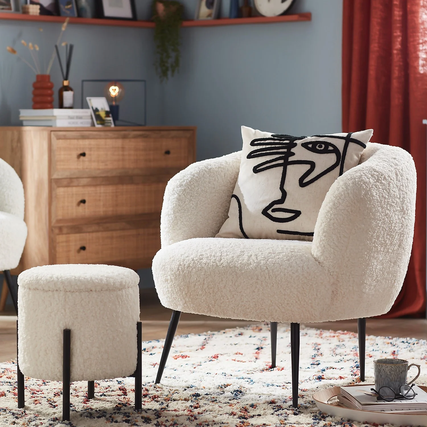 Tori Boucle Tub Chair - White 2 Tori Boucle Tub Chair - White - Image 2