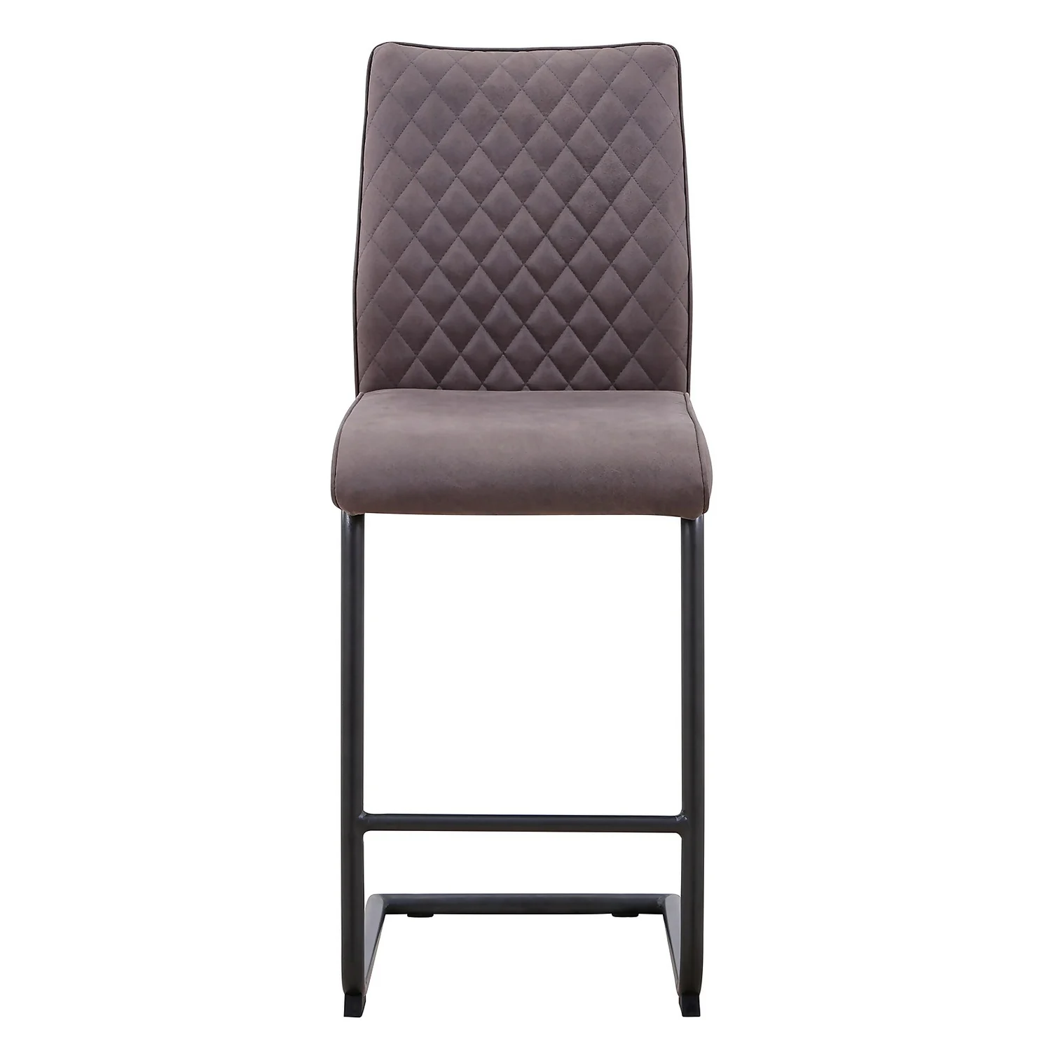 Skelby Faux Leather Bar Stool - Elephant Grey 2 Skelby Faux Leather Bar Stool - Elephant Grey - Image 2