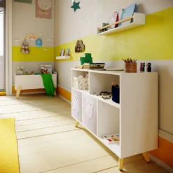 Kids Tray Storage Shelf - White & Natural -Cheap Deco Casa Store 13277678 1984929069822093