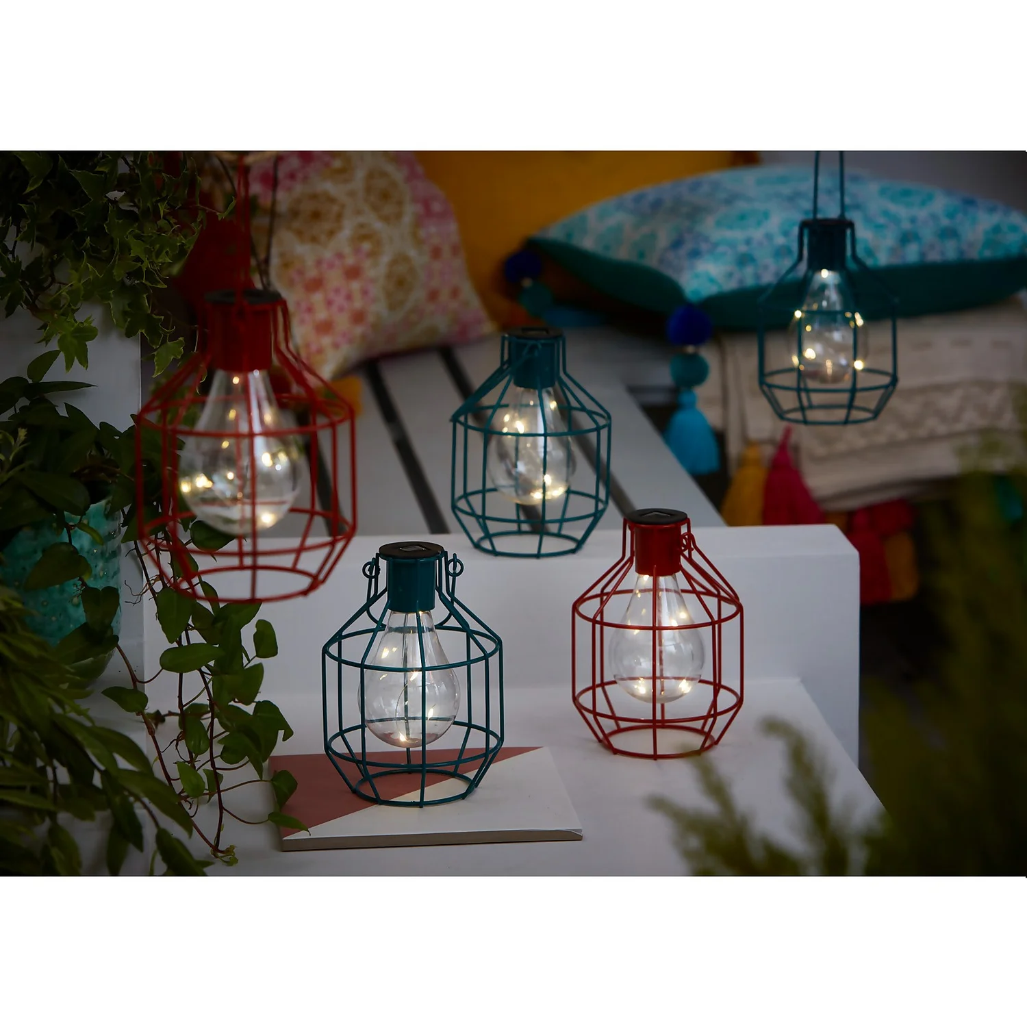 House Beautiful Firefly Solar Powered Caged Lantern 6 House Beautiful Firefly Solar Powered Caged Lantern - Image 6
