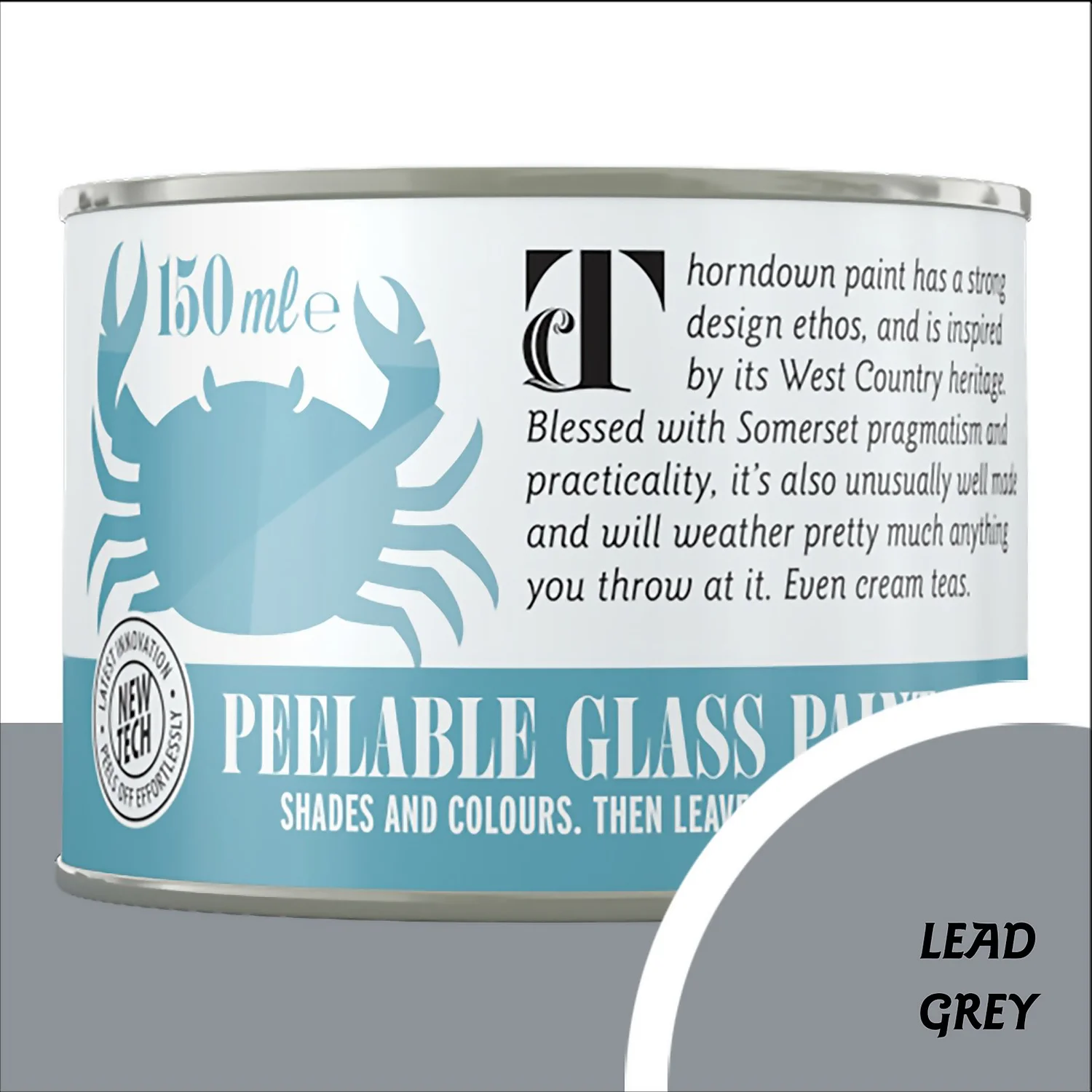 Thorndown Lead Grey Peelable Glass Paint 150ml 1 Thorndown Lead Grey Peelable Glass Paint 150ml