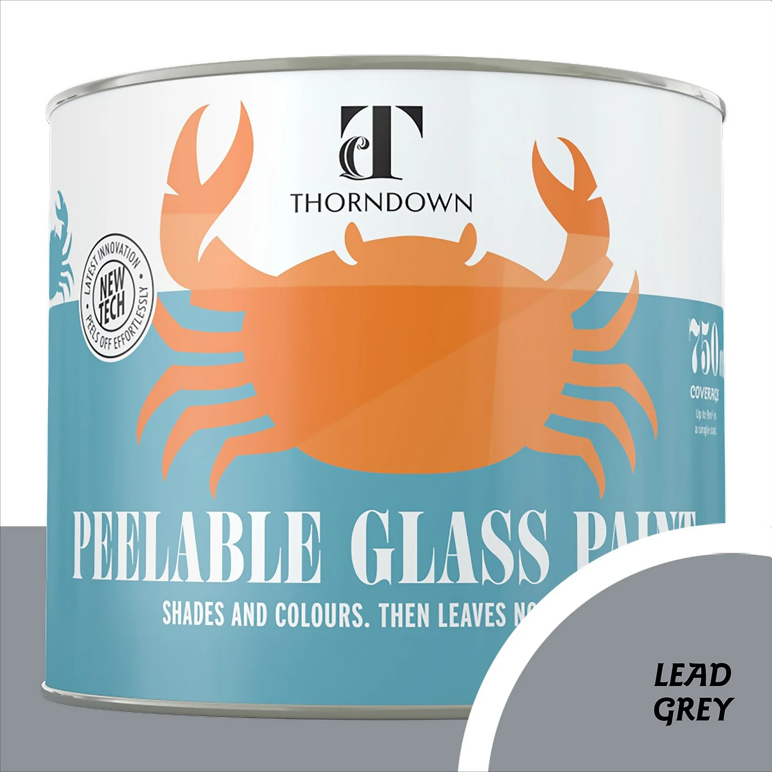 Thorndown Lead Grey Peelable Glass Paint 750ml 1 Thorndown Lead Grey Peelable Glass Paint 750ml