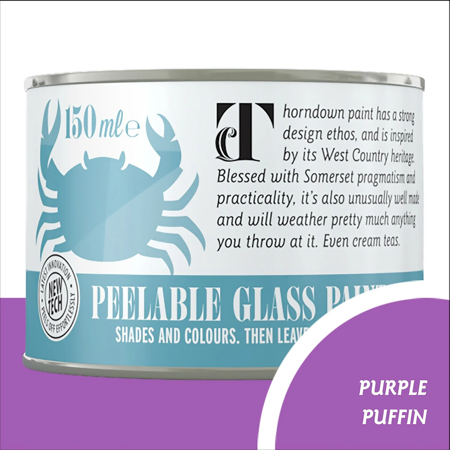 Thorndown Purple Puffin Peelable Glass Paint 150ml 1 Thorndown Purple Puffin Peelable Glass Paint 150ml
