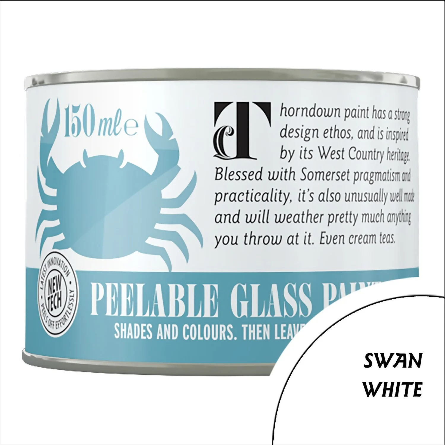 Thorndown Swan White Peelable Glass Paint 150ml 1 Thorndown Swan White Peelable Glass Paint 150ml