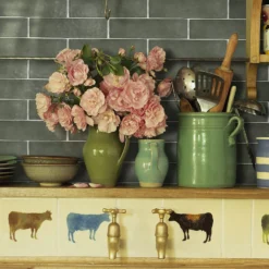 New Arrival 3 Country Living Artisan Moss Green Ceramic Wall Tile 75 X 300mm - 0.5sqm Pack