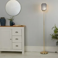 Pearl Frosted Floor Lamp - Navy