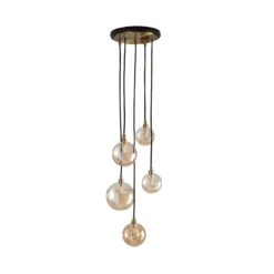 Shoreditch Five Light Cluster Light - Champagne & Brass -Cheap Deco Casa Store 13453783 8184915324297698