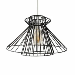 Dalston Wire Easy Fit Light Shade - Black -Cheap Deco Casa Store 13453792 1034915323279483