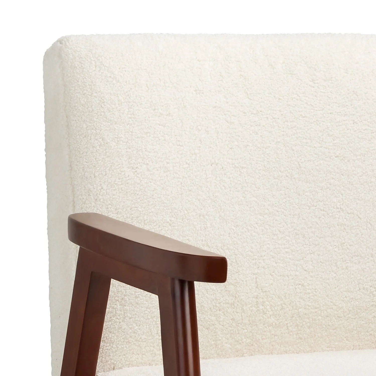 Alex Mid Century Boucle Armchair - Cream 5 Alex Mid Century Boucle Armchair - Cream - Image 5