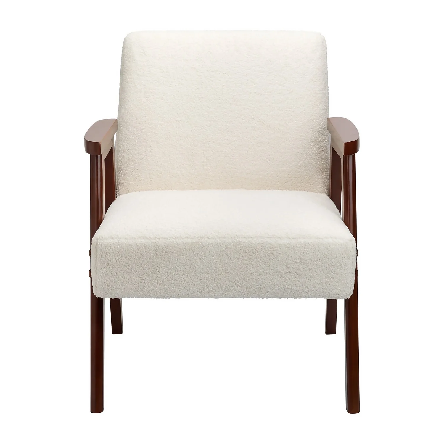 Alex Mid Century Boucle Armchair - Cream 3 Alex Mid Century Boucle Armchair - Cream - Image 3
