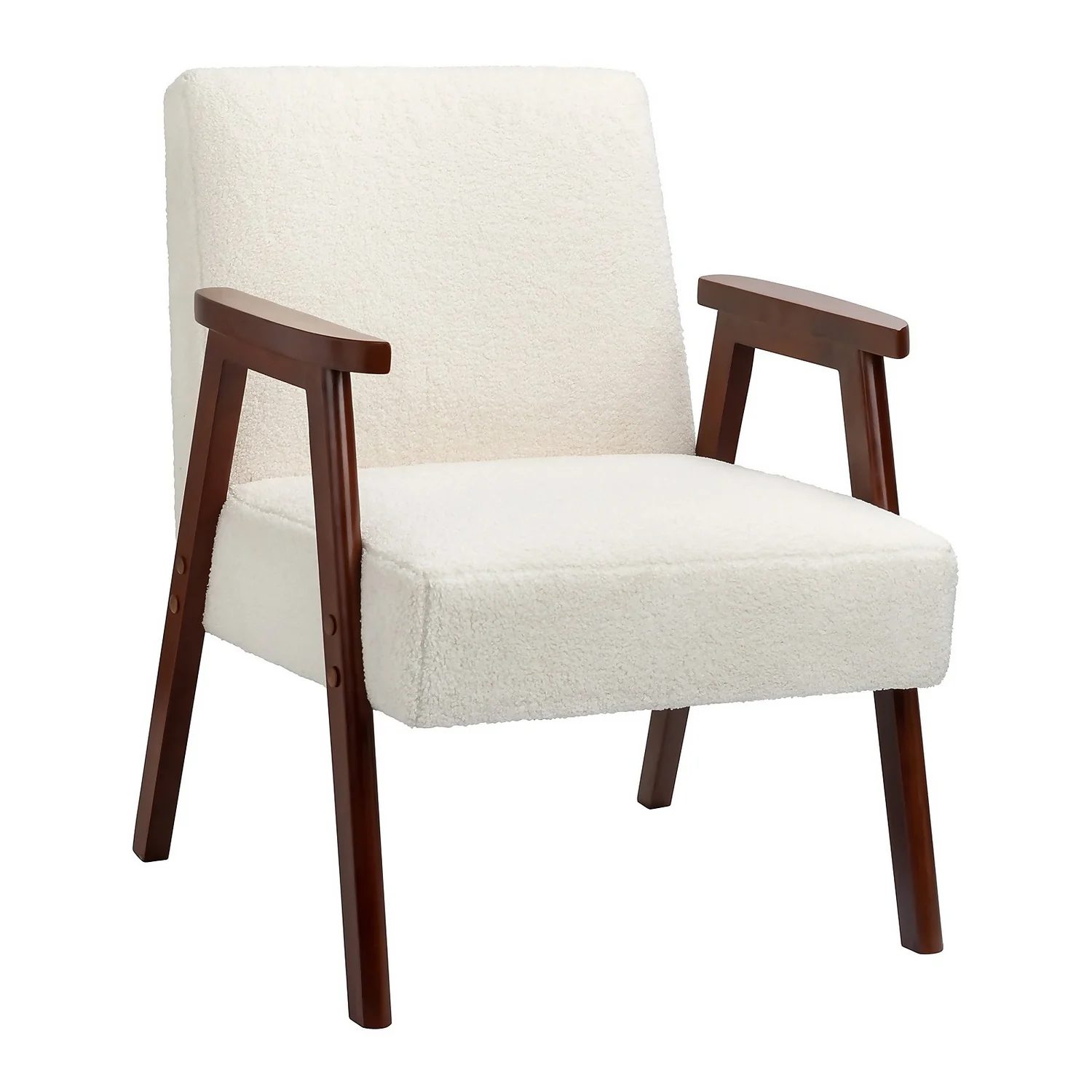 Alex Mid Century Boucle Armchair - Cream 1 Alex Mid Century Boucle Armchair - Cream