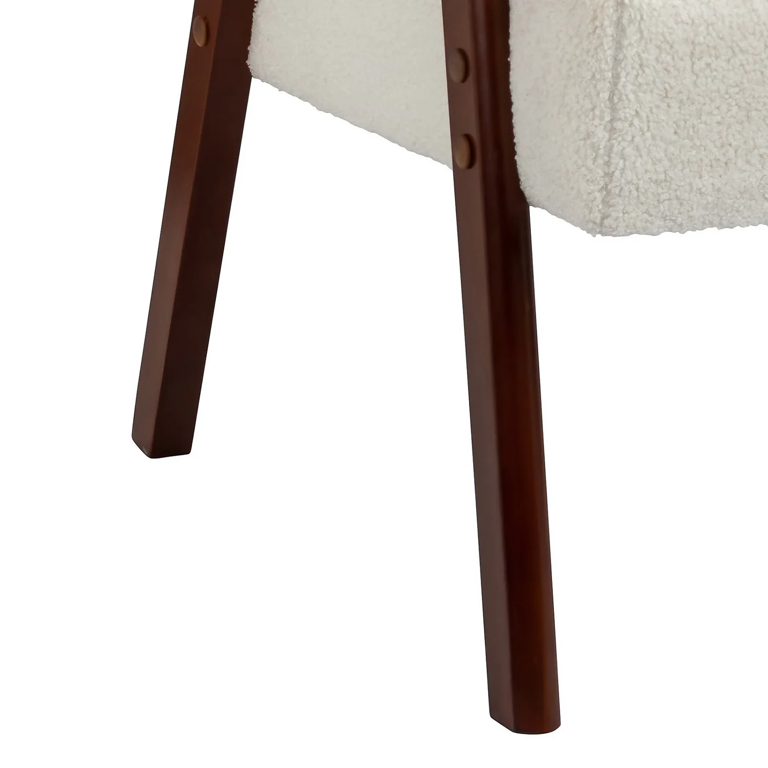 Alex Mid Century Boucle Armchair - Cream 7 Alex Mid Century Boucle Armchair - Cream - Image 7