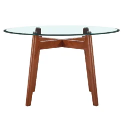 Baxter Glass & Oak Round Dining Table -Cheap Deco Casa Store 13514421 2304963832099991