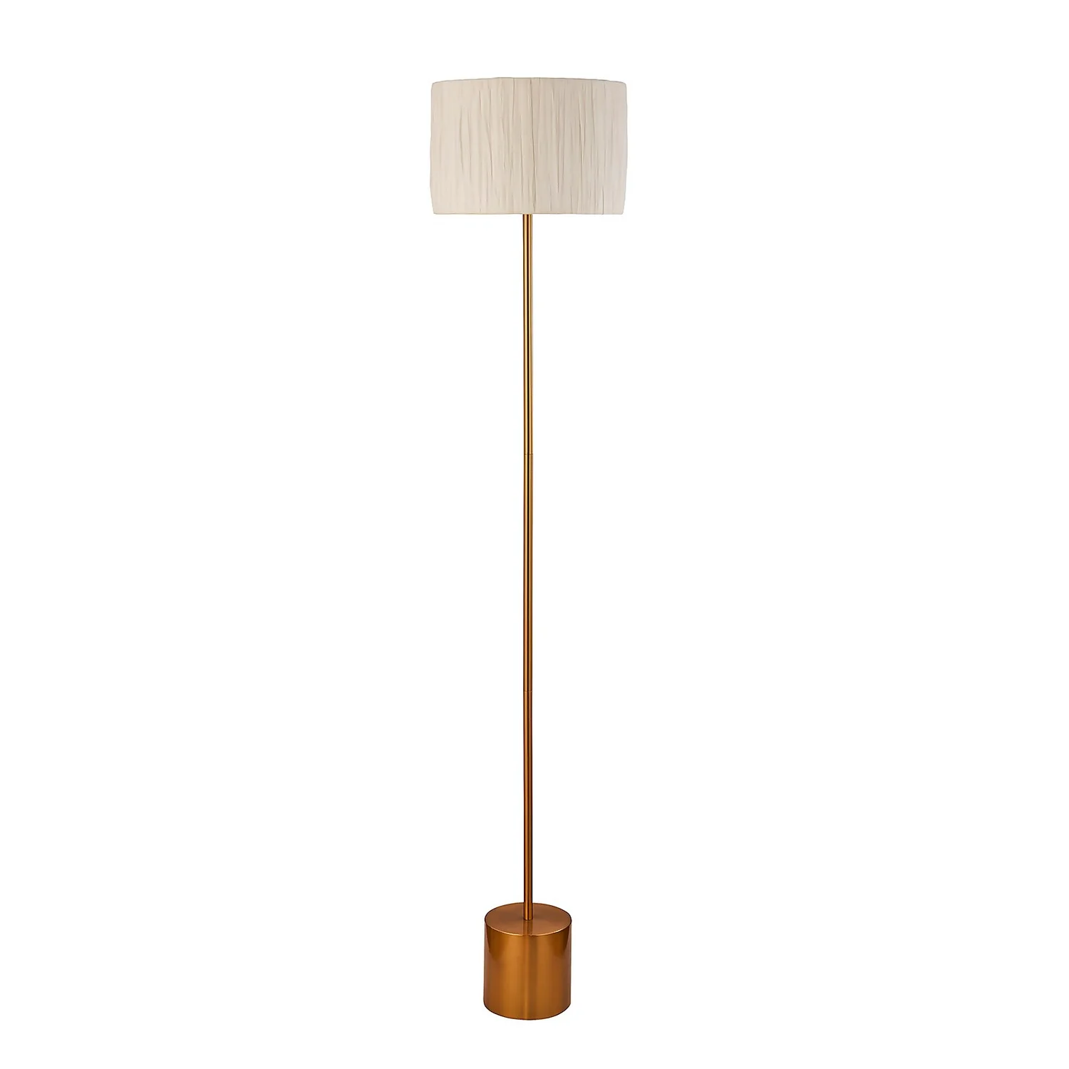 Raffia Floor Lamp - White & Gold 3 Raffia Floor Lamp - White & Gold - Image 3