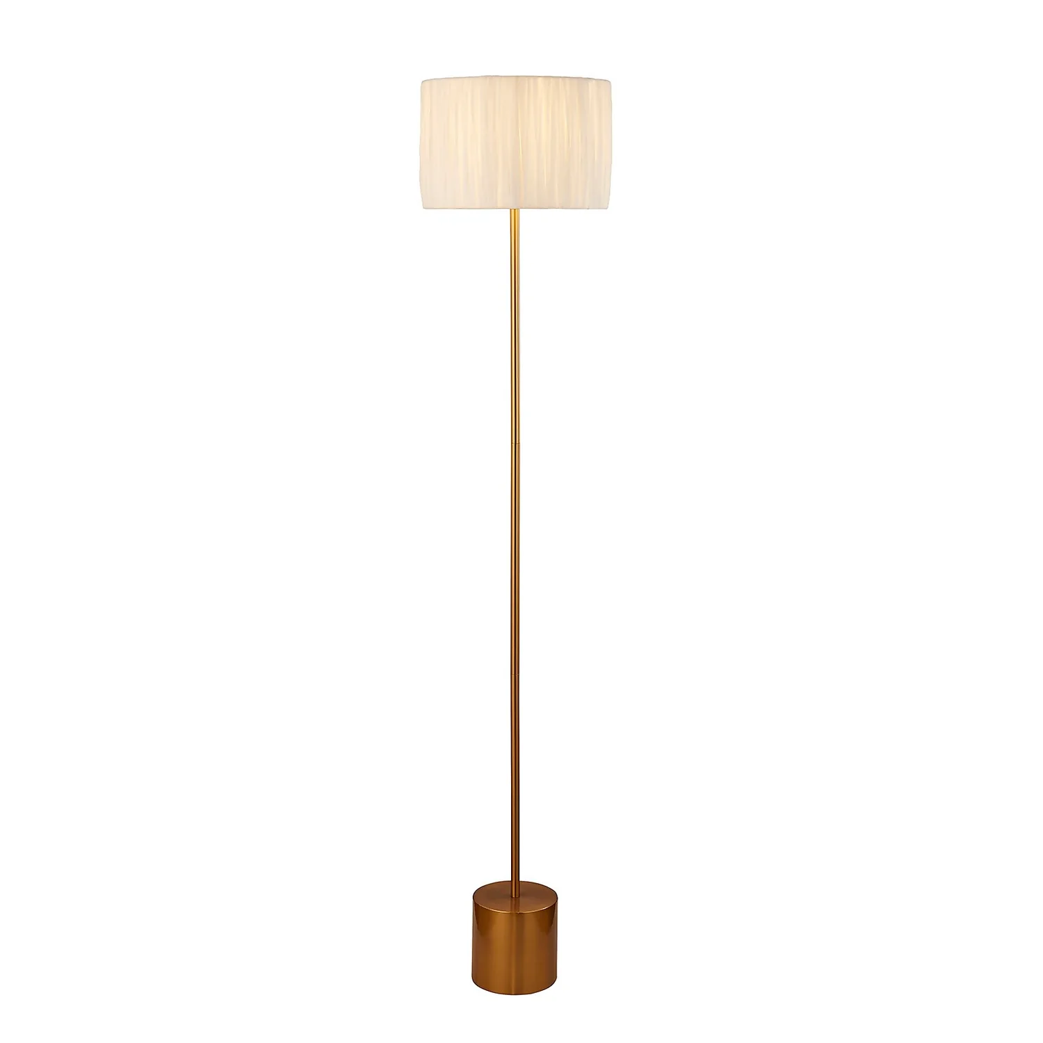 Raffia Floor Lamp - White & Gold 2 Raffia Floor Lamp - White & Gold - Image 2