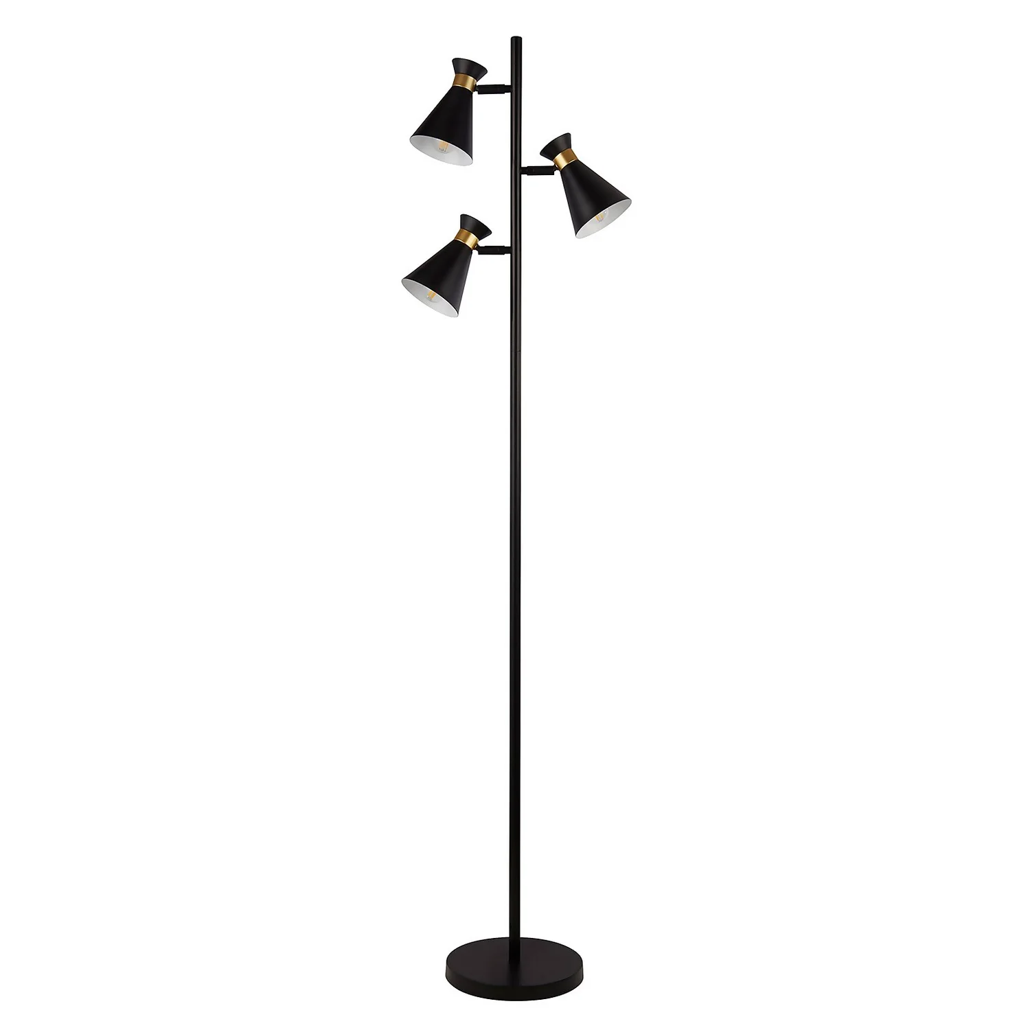 Balham 3 Light Floor Lamp - Black & Brass 4 Balham 3 Light Floor Lamp - Black & Brass - Image 4