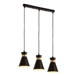 Balham 3 Light Diner Bar Light - Black & Brass -Cheap Deco Casa Store 13528465 7985042091908388