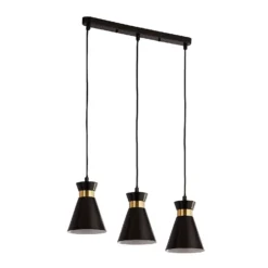 Balham 3 Light Diner Bar Light - Black & Brass -Cheap Deco Casa Store 13528465 8465042091939807