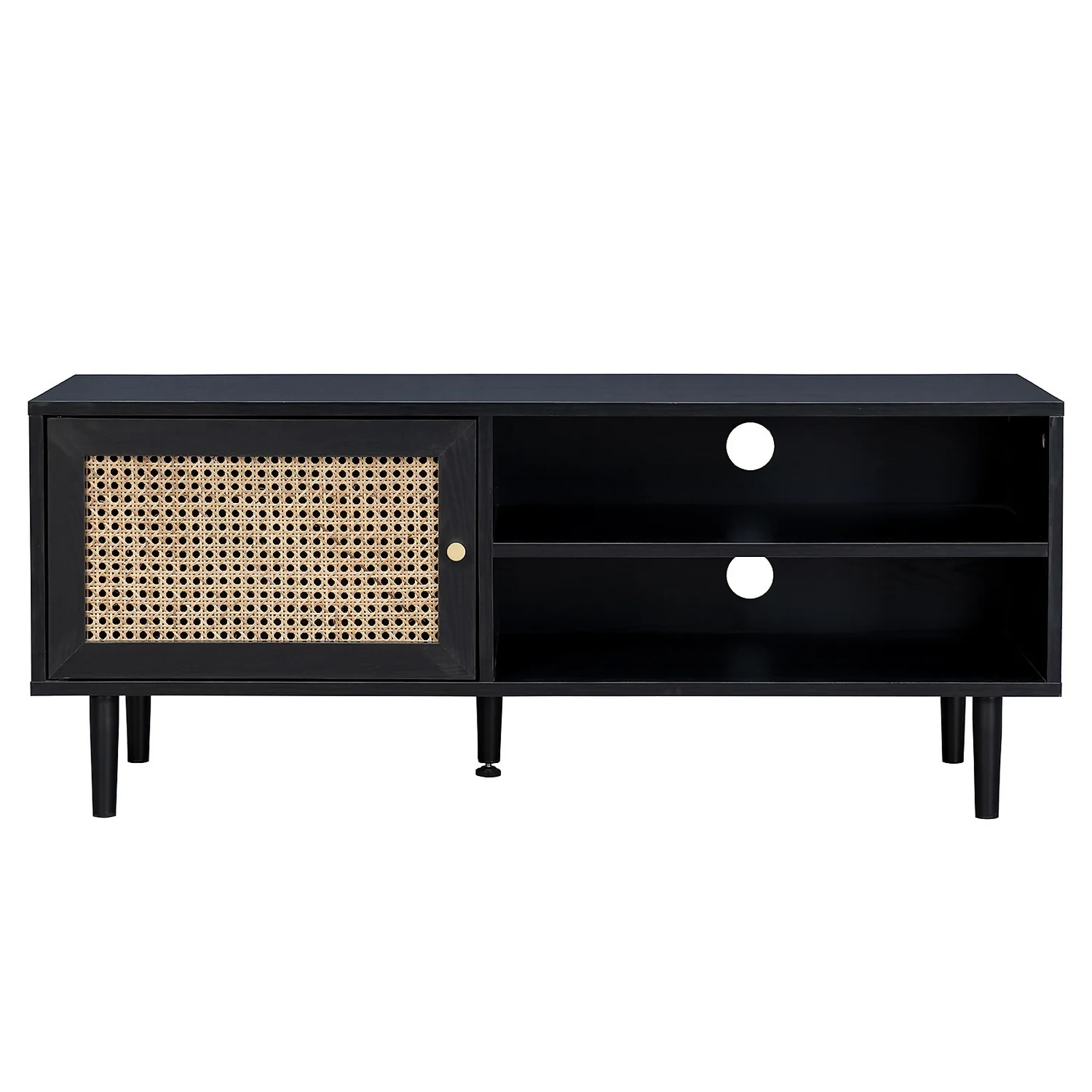 Kubu Rattan TV Stand - Black 4 Kubu Rattan TV Stand - Black - Image 4