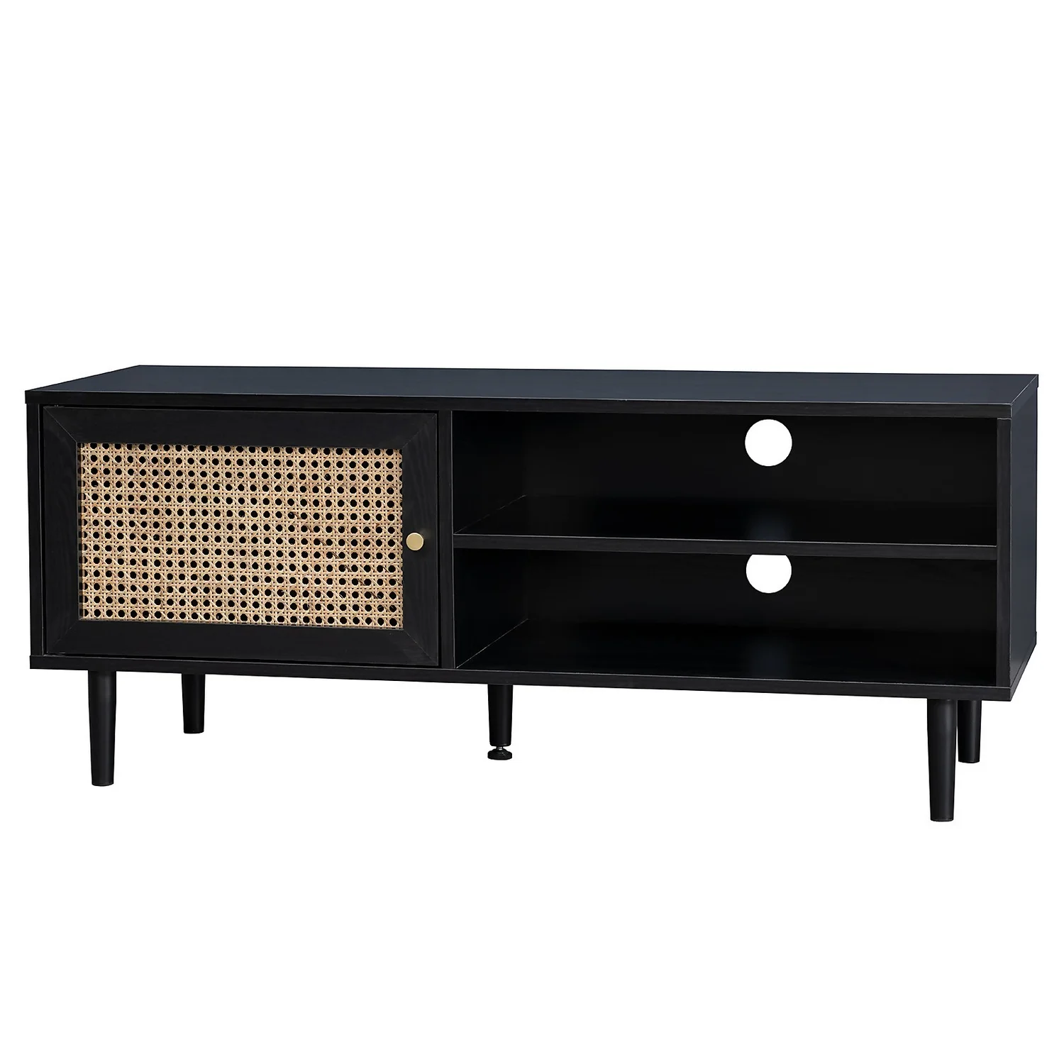 Kubu Rattan TV Stand - Black 1 Kubu Rattan TV Stand - Black