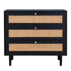 Kubu Rattan 3 Drawer Chest - Black -Cheap Deco Casa Store 13633730 8624974679044063
