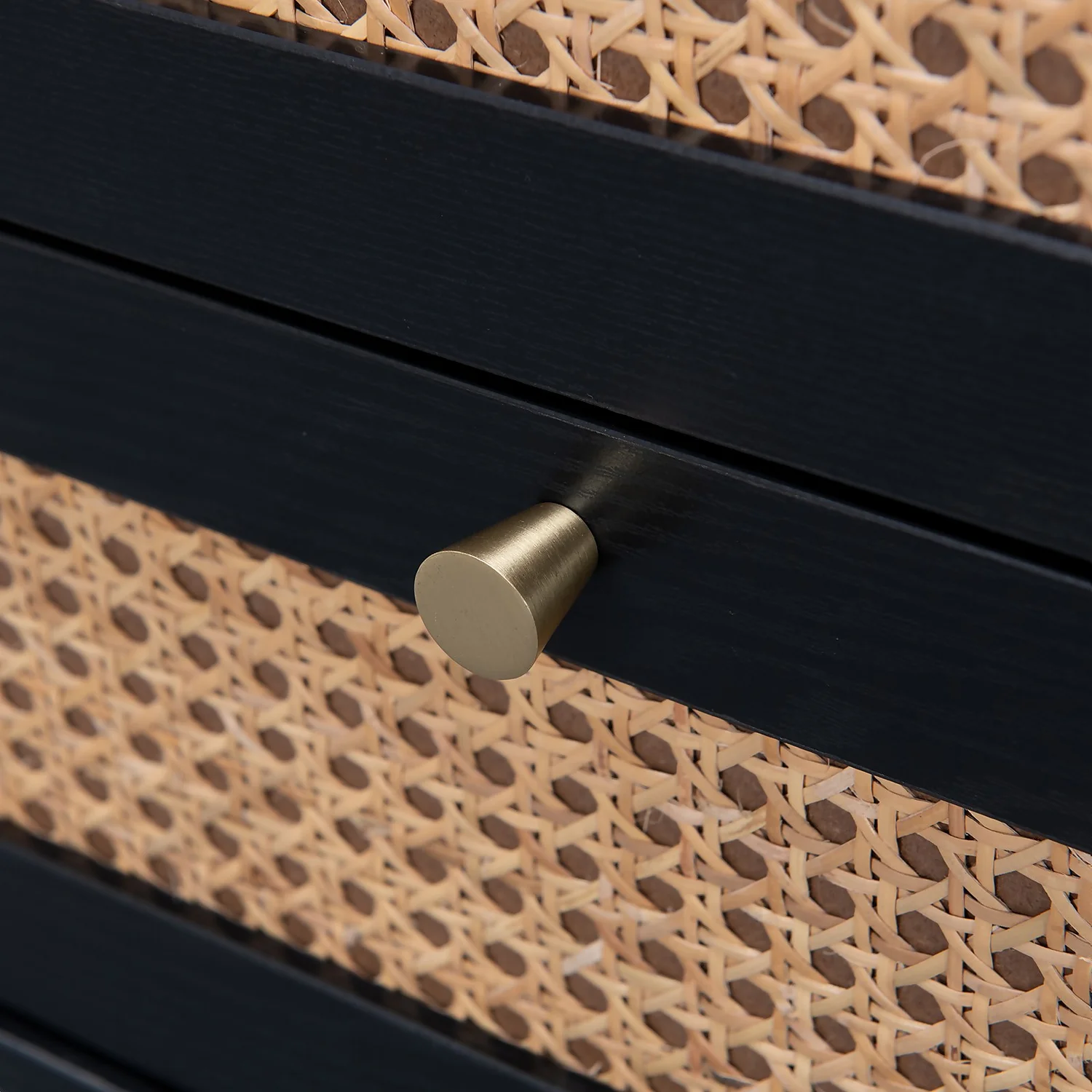 Kubu Rattan 2 Drawer Side Table - Black 7 Kubu Rattan 2 Drawer Side Table - Black - Image 7