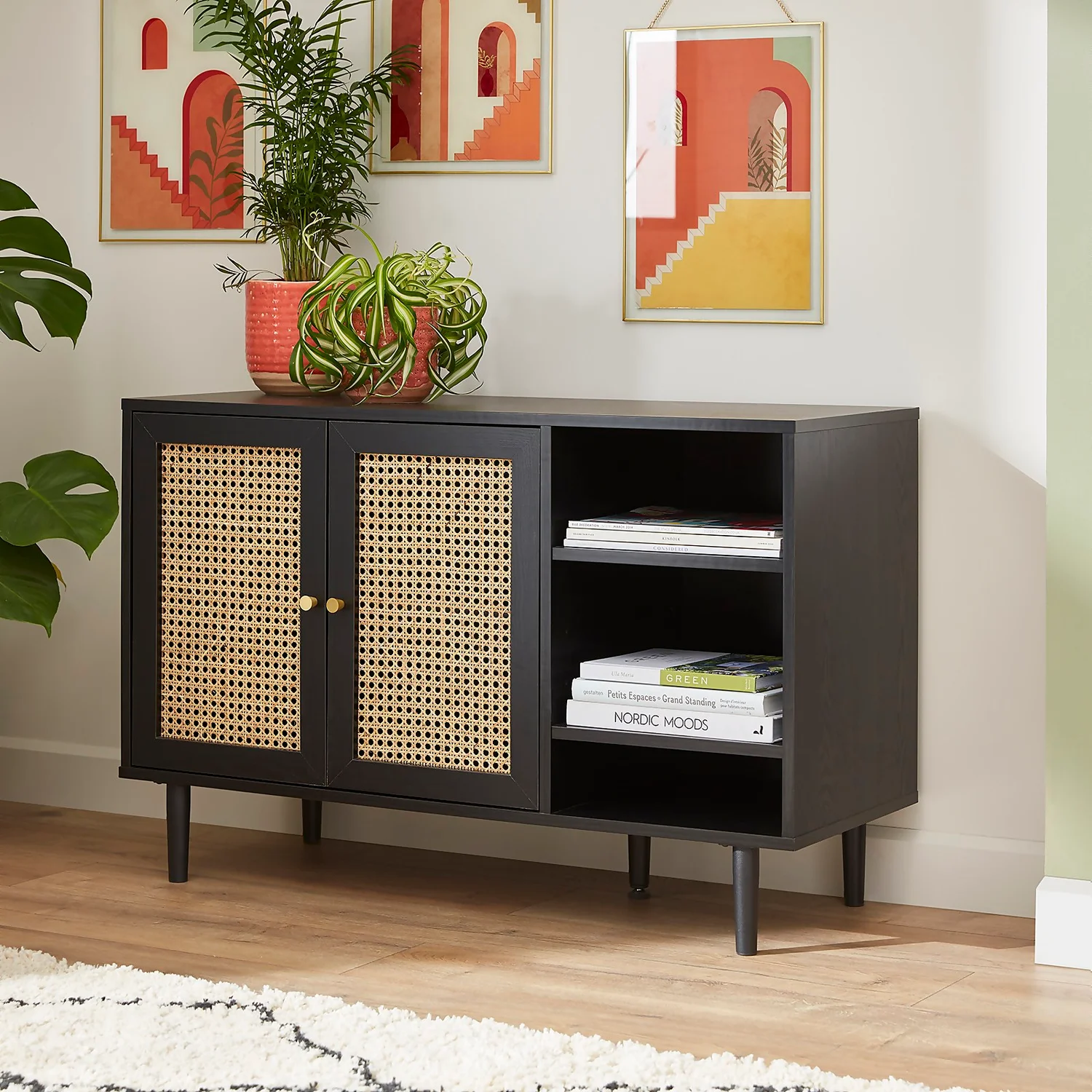Kubu Rattan Sideboard - Black 2 Kubu Rattan Sideboard - Black - Image 2