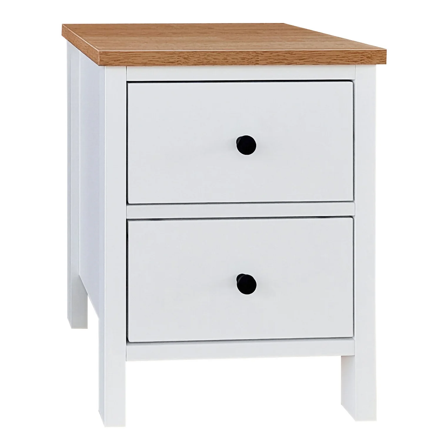 Ren 2 Drawer Bedside Table - White 1 Ren 2 Drawer Bedside Table - White