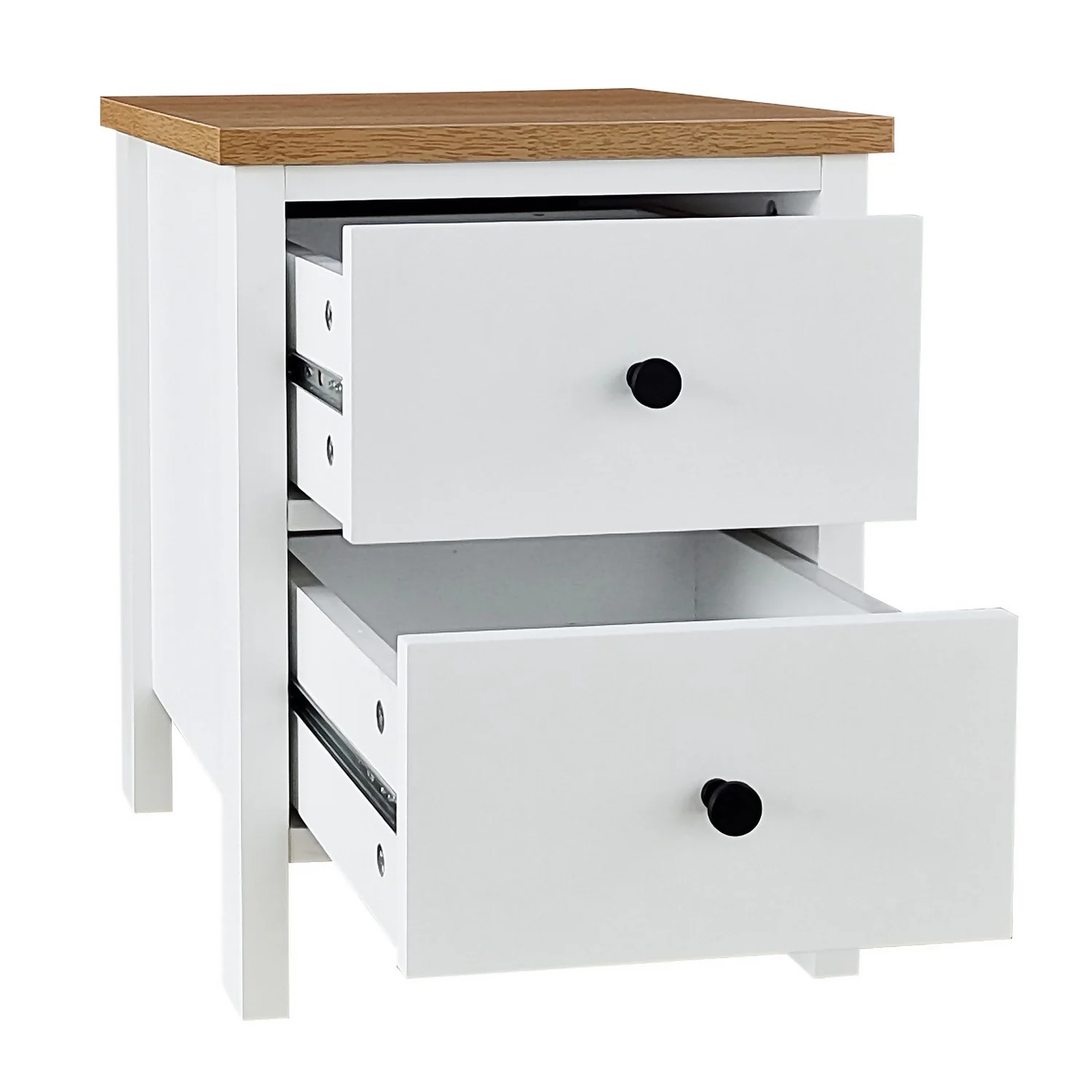 Ren 2 Drawer Bedside Table - White 3 Ren 2 Drawer Bedside Table - White - Image 3